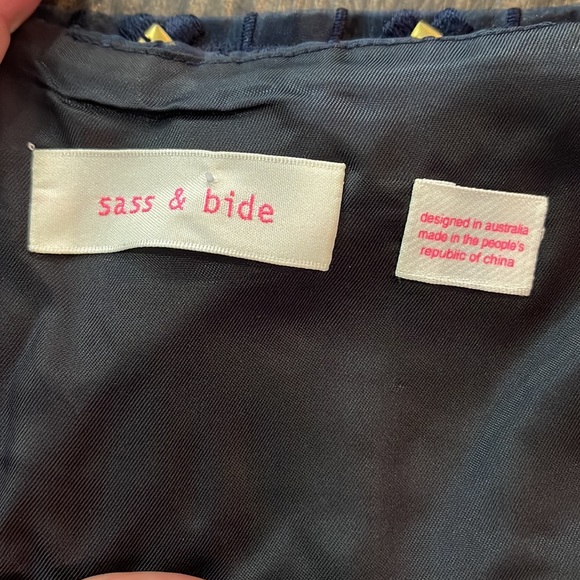 SASS AND BIDE  “CITY OF LIGHTS" NAVY AND GOLD DRESS US SIZE 6 - Picture 12 of 13